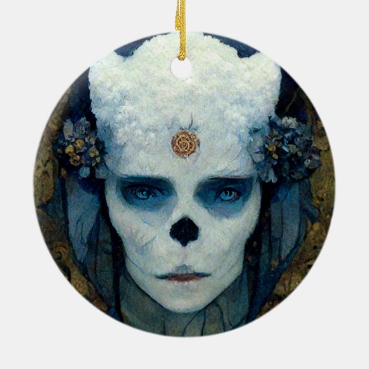 Ice Witch Fantasy Sci-Fi Kunst Keramik Ornament (Hinten)