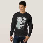 Icebear Panda Niedlich Polar Bären Umarmung Cuddle Sweatshirt (Vorne ganz)