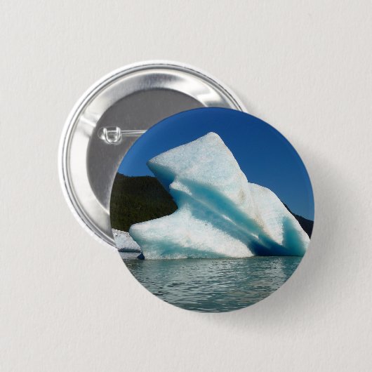 Iceberg am Mendenhall See in Alaska Button (Vorne & Hinten)