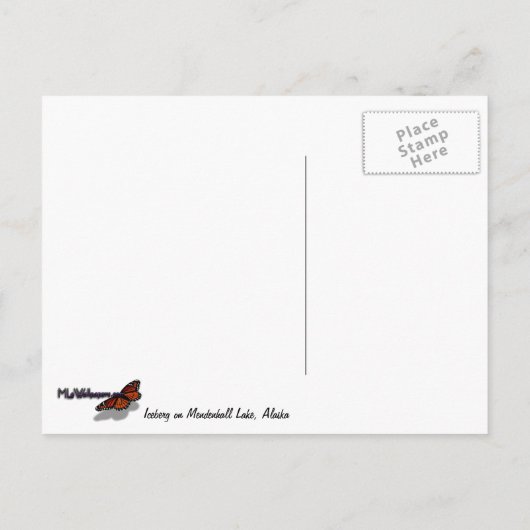 Iceberg am Mendenhall See in Alaska Postkarte (Rückseite)