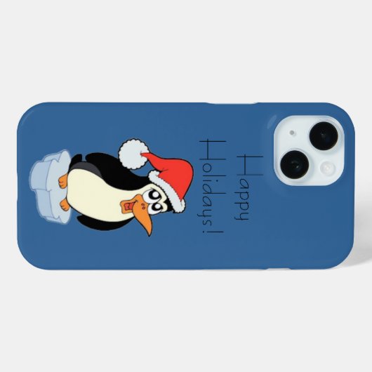 Iceberg Floating Pinguin Happy Holidays Case-Mate iPhone Hülle (Rückseite (Horizontal))