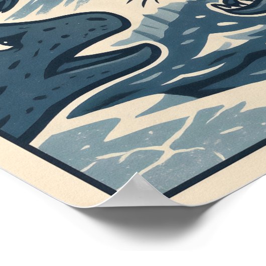 Icebound Adventure - Pinguine, Orcas & Siegel Poster (Ecke)