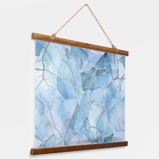 Icebound Fantasy Realm Winter Wandteppich Mit Holzrahmen (Gewinkelt)