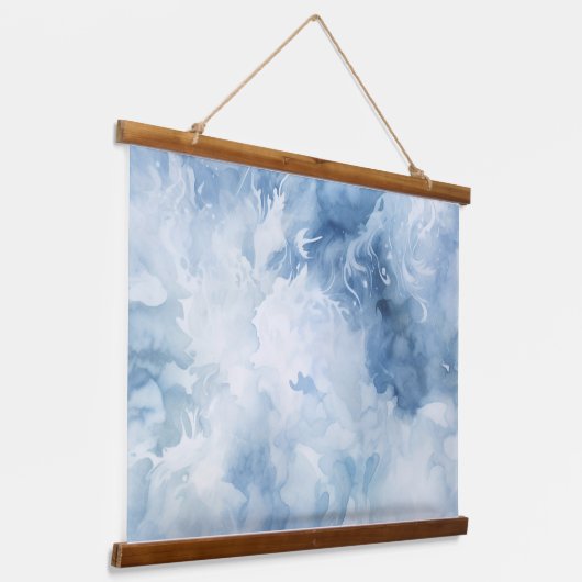 Icebound Fantasy Realm Winter Wandteppich Mit Holzrahmen (Gewinkelt)