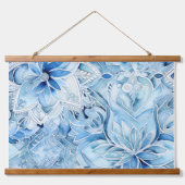 Icebound Fantasy Realm Winter Wandteppich Mit Holzrahmen (Vorne)