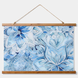 Icebound Fantasy Realm Winter Wandteppich Mit Holzrahmen