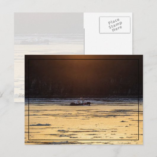 Icebreaker At Sunset Postkarte (Vorne/Hinten)