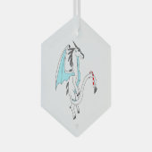 Icecap the White Ice Dragon Whimsical Art Ornament Aus Glas (Vorderseite Rechts)