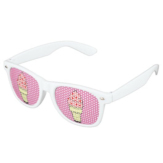Icecream Cone Adult Party Shades, rosa Sonnenbrille (Schrägansicht)