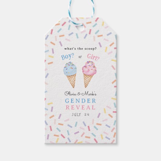 Icecream Gender Reveal Geschenkanhänger (Vorderseite)