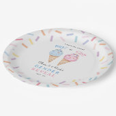 Icecream Gender Reveal Pappteller (Schrägansicht)