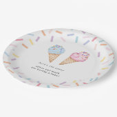 Icecream Gender Reveal Pappteller (Schrägansicht)