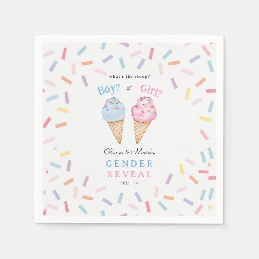 Icecream Gender Reveal Serviette (Vorderseite)