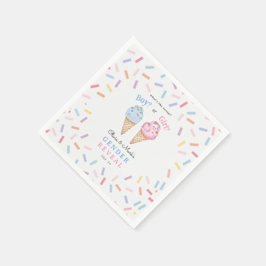 Icecream Gender Reveal Serviette (Ecke)