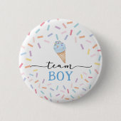 Icecream Gender Reveal Team Boy Button (Vorderseite)
