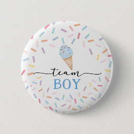 Icecream Gender Reveal Team Boy Button