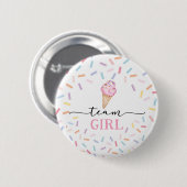 Icecream Gender Reveal Team Girl Button (Vorne & Hinten)