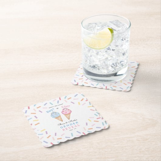 Icecream Gender Reveal Untersetzer (Vor Ort)