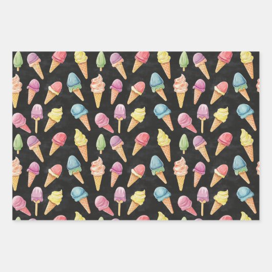 Icecream, Lollypop, Sweet Candy Niedlich Gift Set Geschenkpapier Set (Vorderseite)