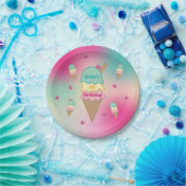Icecream Parlor Cart Rainbow Glitzer Geburtstag Pappteller (Party)