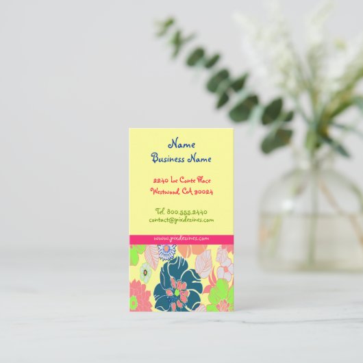 Icecream poppies Retro-Visitenkarten Visitenkarte (Stehend Vorderseite)