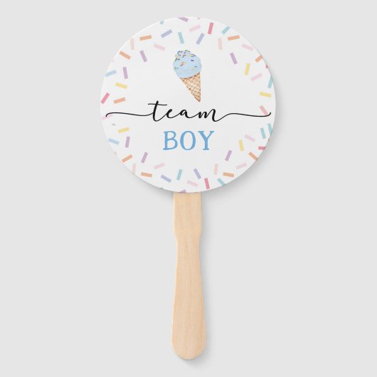 Icecream Team Boy or Girl Gender Reveal Fächer (Vorderseite)