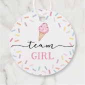 Icecream Team Boy or Girl Gender Reveal Geschenkanhänger (Rückseite)
