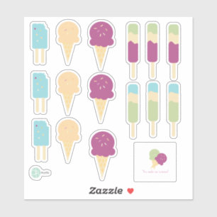 Icecream und Swirl Pop mit Sprinkles Individuelle  Aufkleber
