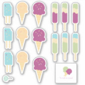 Icecream und Swirl Pop mit Sprinkles Individuelle Aufkleber (Vorderseite)