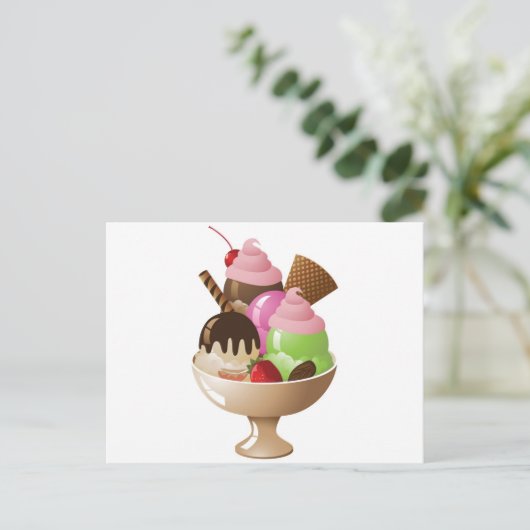 IceCreamSundae Postkarte (Stehend Vorderseite)