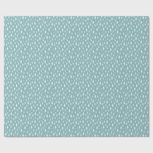 Iced Aqua Tiny Trees Holiday Pattern Geschenkpapier (Flach)