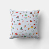 Iced Blue Santa Clause Snowman Weihnachten Kissen (Rückseite)