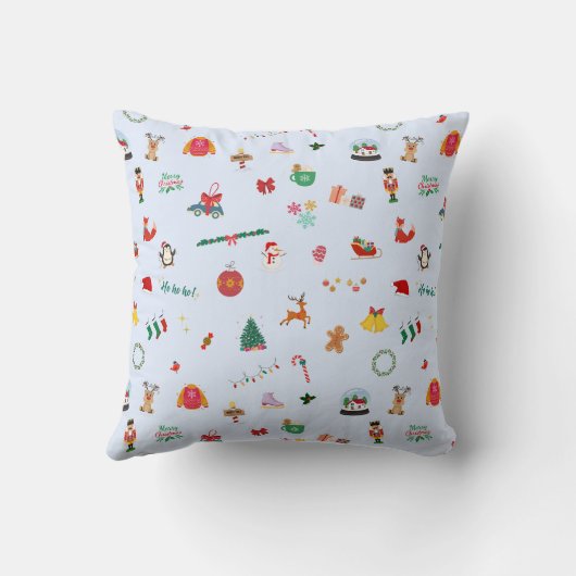 Iced Blue Santa Clause Snowman Weihnachten Kissen (Rückseite)
