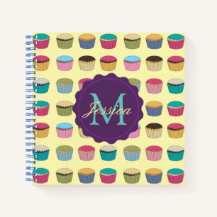 Iced Buns Cupcake Colorful Muster Personalisiert Notizblock