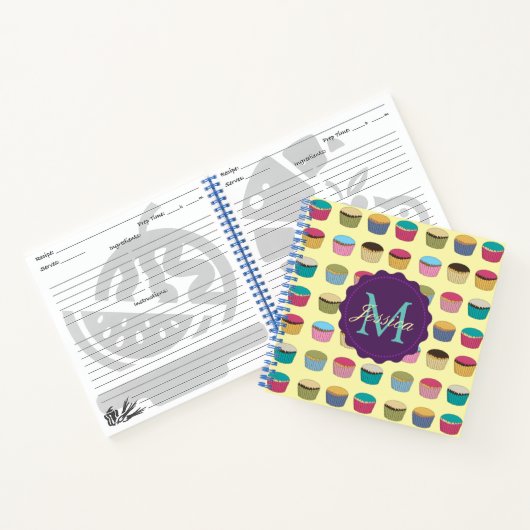 Iced Buns Cupcake Colorful Muster Personalisiert Notizblock (Innenseite)