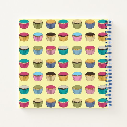 Iced Buns Cupcake Colorful Muster Personalisiert Notizblock (Rückseite)
