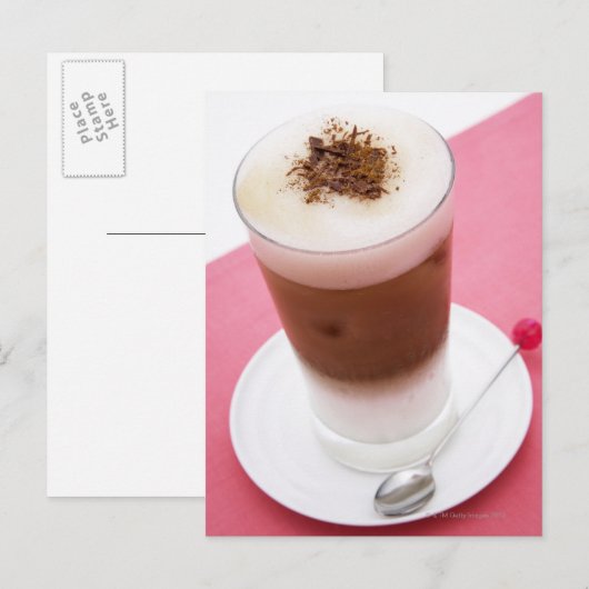Iced Cappuccino Postkarte (Vorne/Hinten)