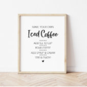 Iced Coffee Bar Drink Sign Poster