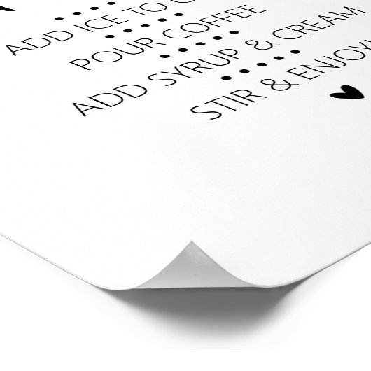 Iced Coffee Bar Drink Sign Poster (Ecke)