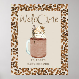 Iced Coffee Beans Baby Dusche Begrüßung Poster