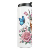 Iced Coffee & Butterfly Floral Art Thermosbecher (Nach links gedreht)