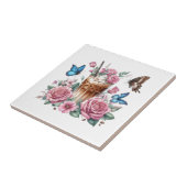 Iced Coffee & Butterfly Floral Ceramic Tile Fliese (Seite)