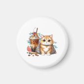 Iced Coffee & Cat Art Magnet (Vorne)