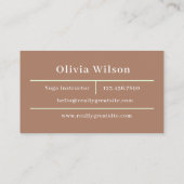 Iced Coffee Color Wellness Yoga Studio Instructor Visitenkarte (Rückseite)