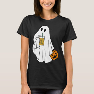 Iced Coffee Halloween Niedlich Little Ghost Pumpki T-Shirt