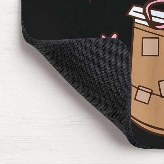 Iced Coffee Quote Saying Sarcastic Nk Girly Bow He Mousepad (Ecke)
