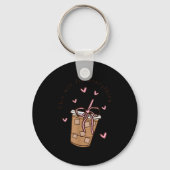 Iced Coffee Quote Saying Sarcastic Nk Girly Bow He Schlüsselanhänger (Vorderseite)