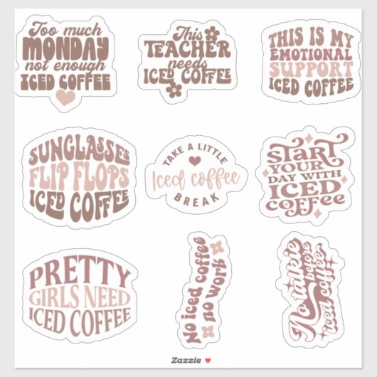 Iced Coffee Stickpack NIEDLICH Aufkleber (Blatt)