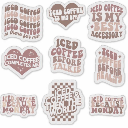 Iced Coffee Stickpack witzig Aufkleber (Vorderseite)