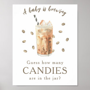 Iced Coffee - Wie viele Bonbons sind im Glas? Poster